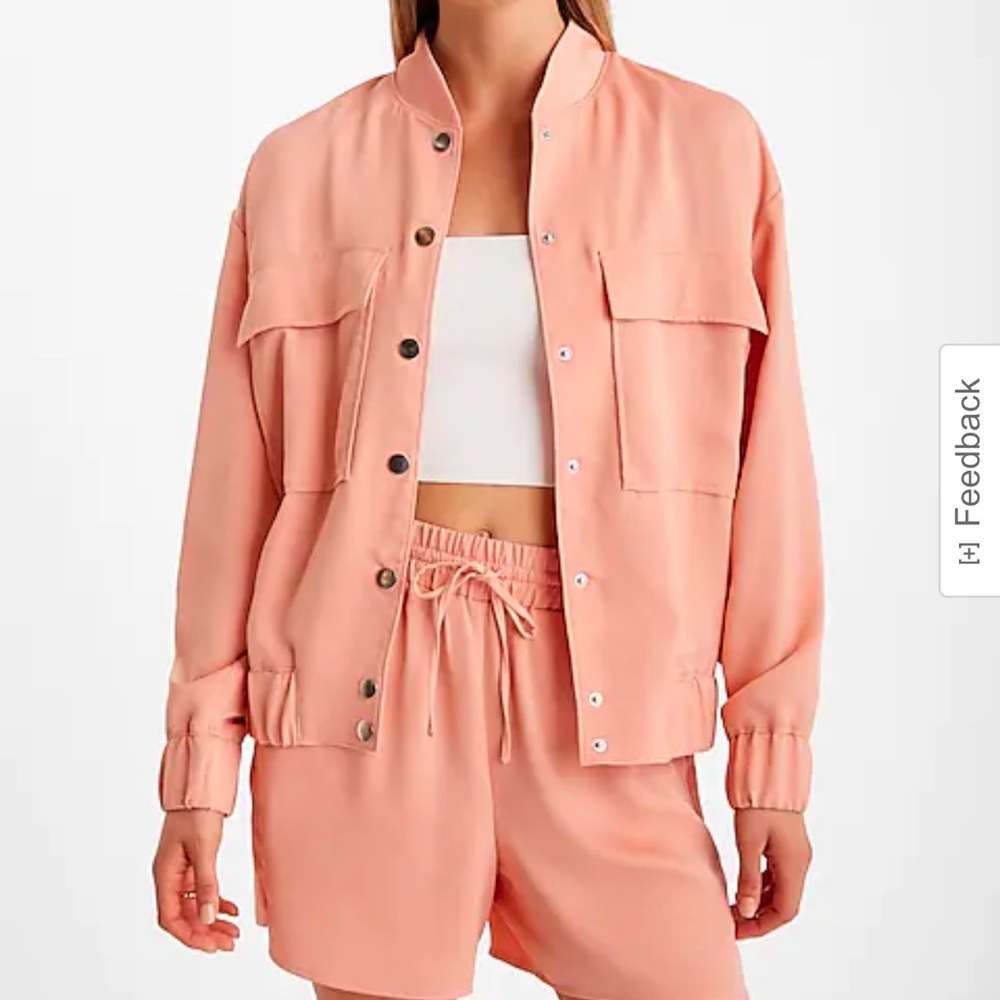 NWT Express Satin Oversized Bomber Jacket